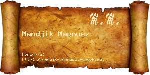 Mandjik Magnusz névjegykártya